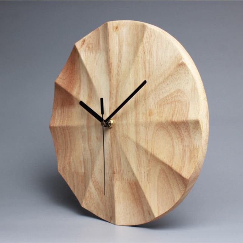 NaturaTime - Wooden Round Geometric Wall Clock