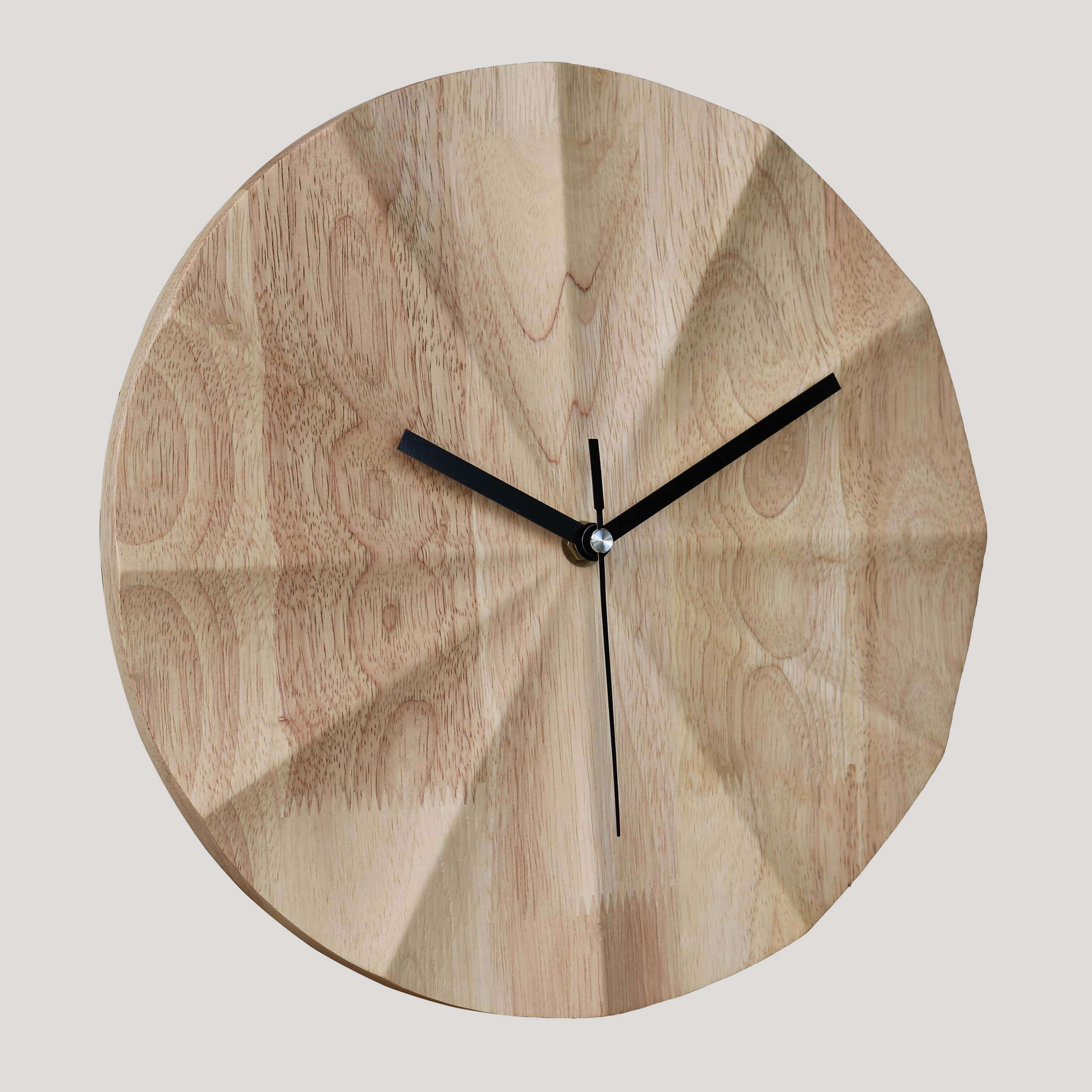 NaturaTime - Wooden Round Geometric Wall Clock