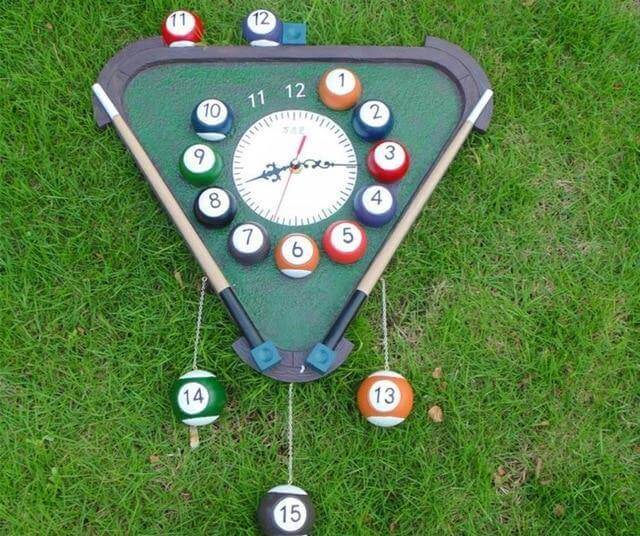 CueTime - Fun and Quirky Billiards Triangle Wall Clock