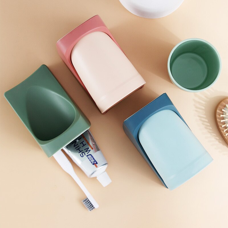 BrushEase - Wall-Mounted Toothbrush and Cup Holder