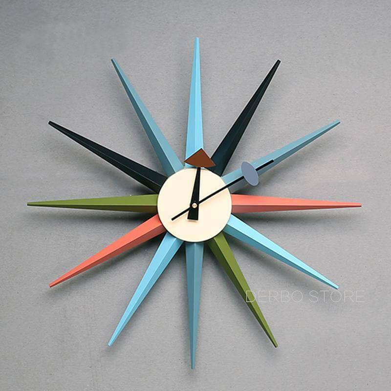 StellarTime - Retro Mid-Century Modern Starburst Wall Clock