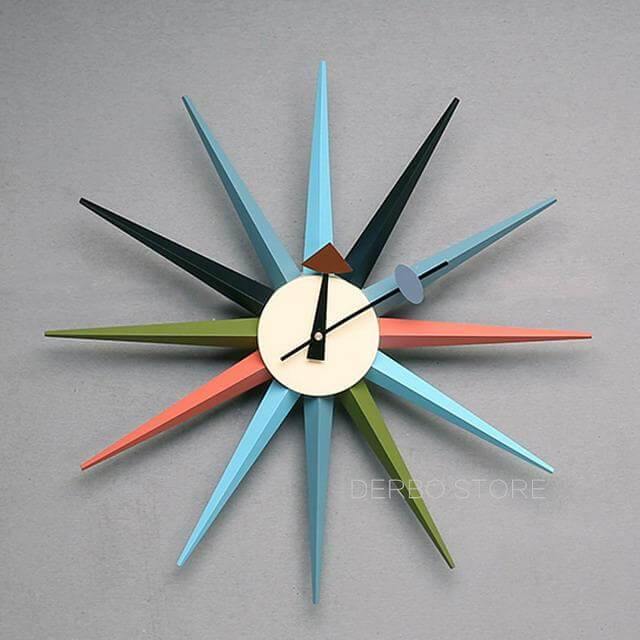 StellarTime - Retro Mid-Century Modern Starburst Wall Clock