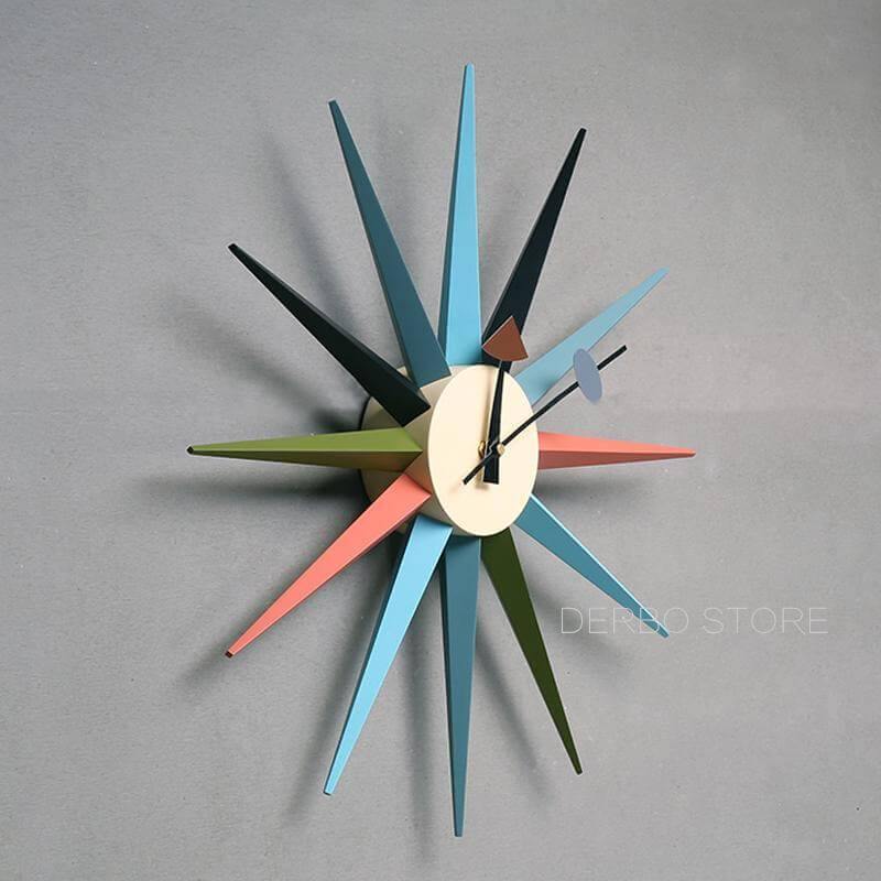 StellarTime - Retro Mid-Century Modern Starburst Wall Clock