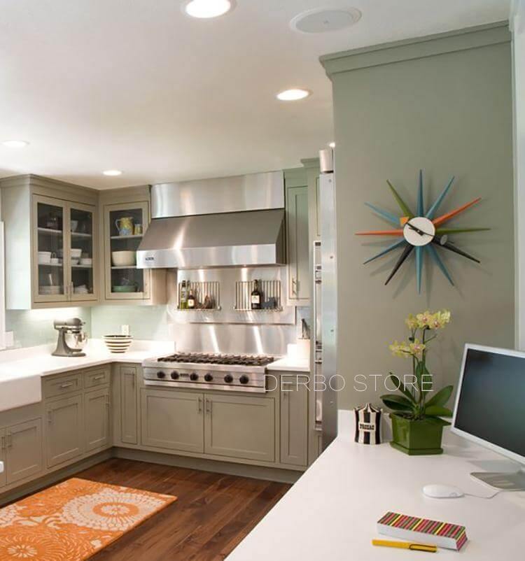 StellarTime - Retro Mid-Century Modern Starburst Wall Clock