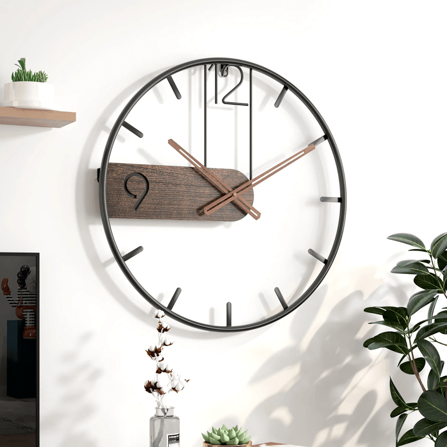 RusticCharm - Timeless elegance with a Wood Accent Wall Clock