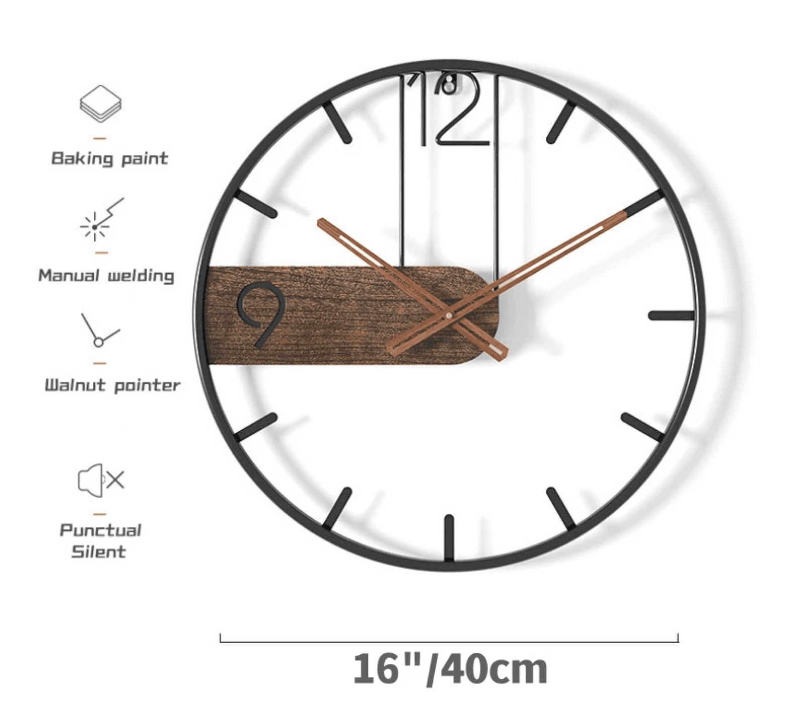 RusticCharm - Timeless elegance with a Wood Accent Wall Clock