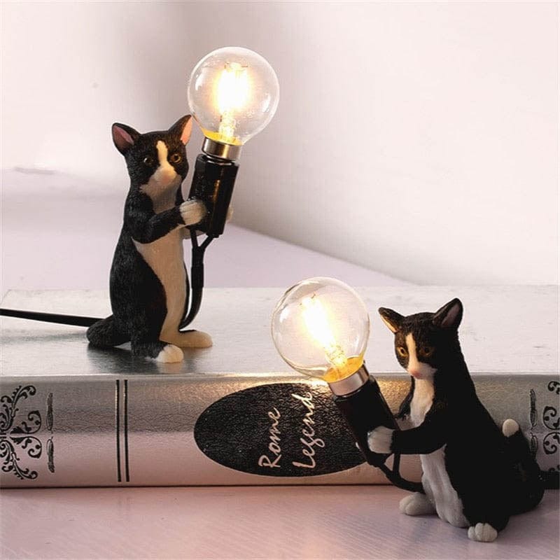 PurrBright Cat Figurine Table Lamp