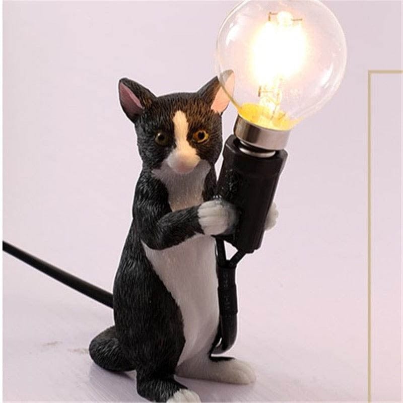 PurrBright Cat Figurine Table Lamp