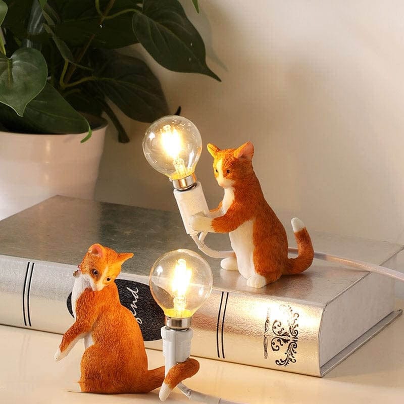 PurrBright Cat Figurine Table Lamp