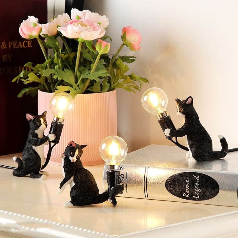 PurrBright Cat Figurine Table Lamp