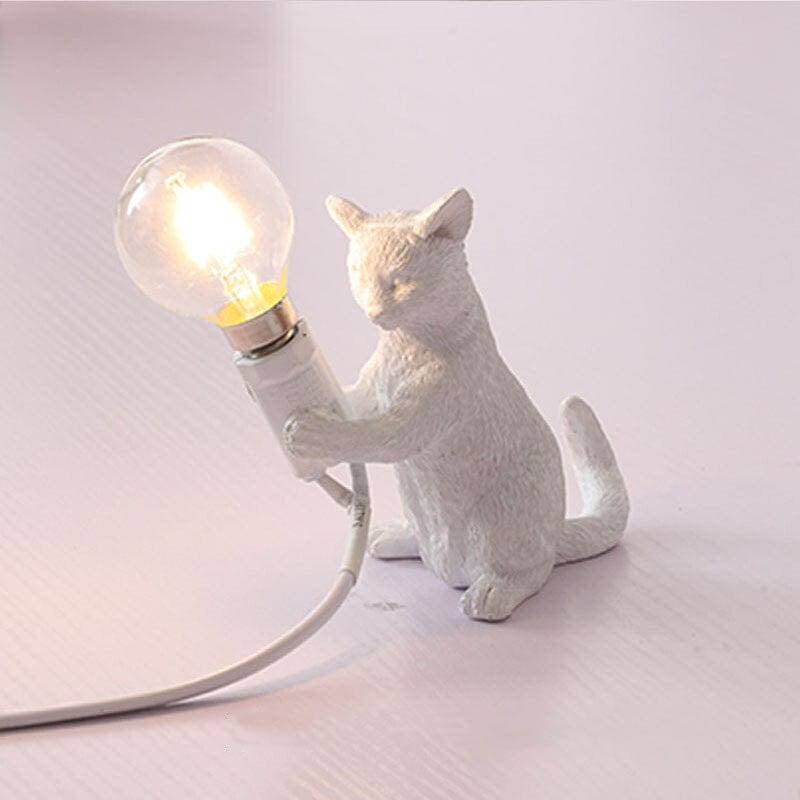 PurrBright Cat Figurine Table Lamp