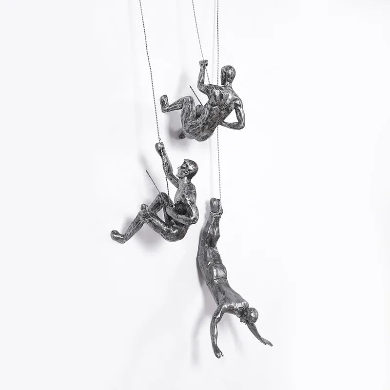 Elevate Climbing Man Wall Decor Set – Modern 3D Art for Unique Interiors
