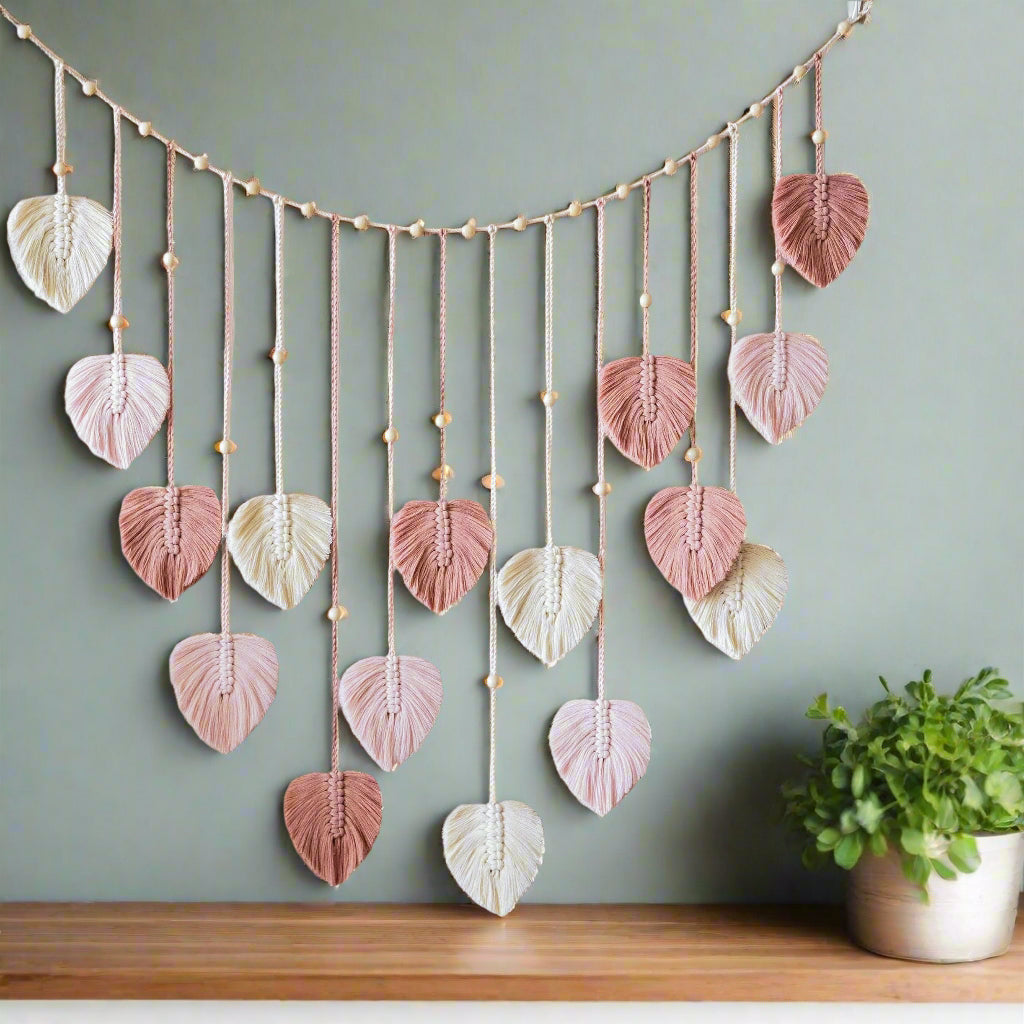 BohoBloom- Handwoven Leaf Garland Wall Hanging