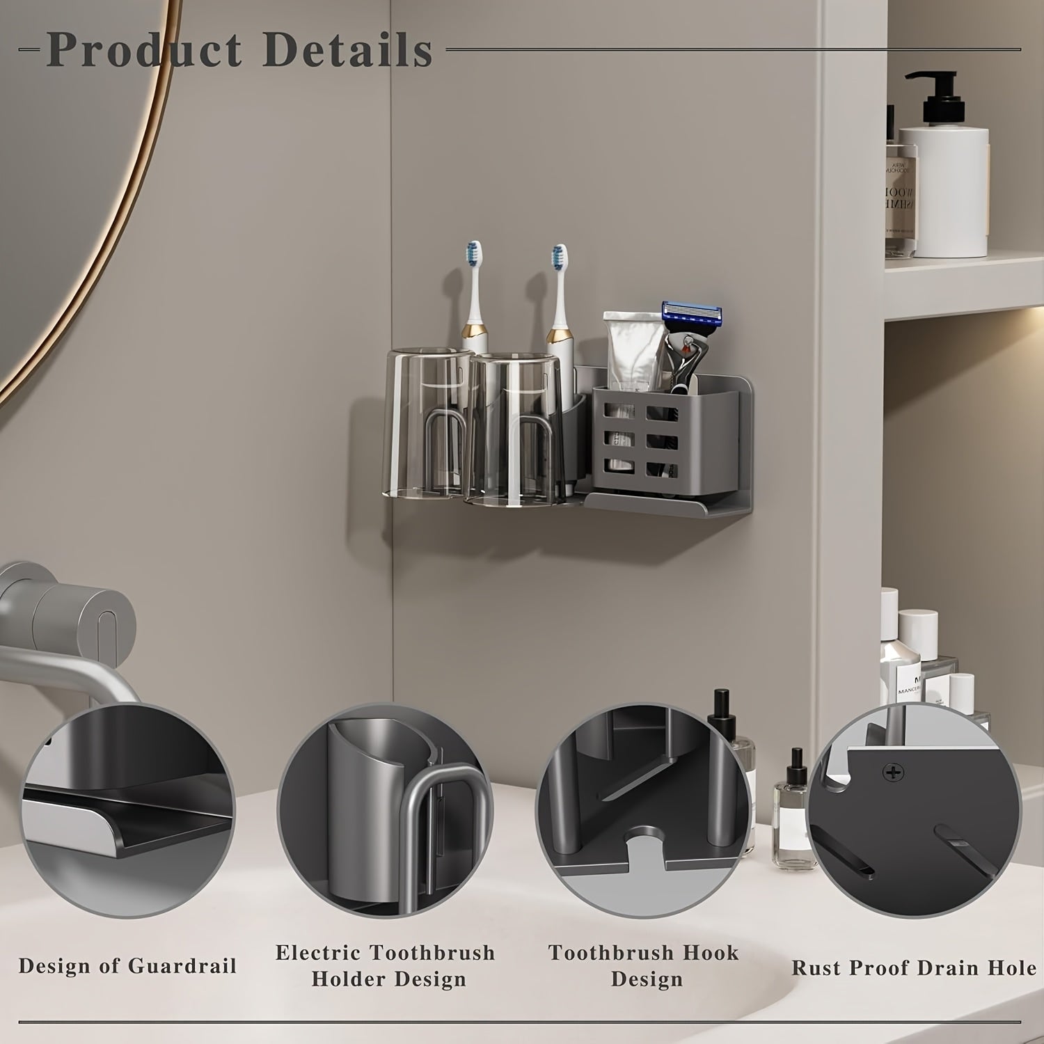 CleanHold Wall-Mounted Electric Toothbrush Organizer
