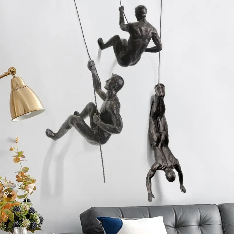 Elevate Climbing Man Wall Decor Set – Modern 3D Art for Unique Interiors