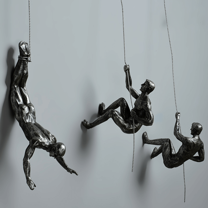 Elevate Climbing Man Wall Decor Set – Modern 3D Art for Unique Interiors