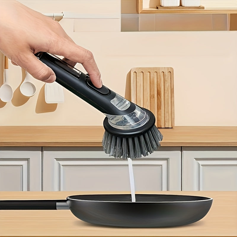 Soap Dispensing Kitchen Brush | Ergonomic Pan & Sink Scrubber