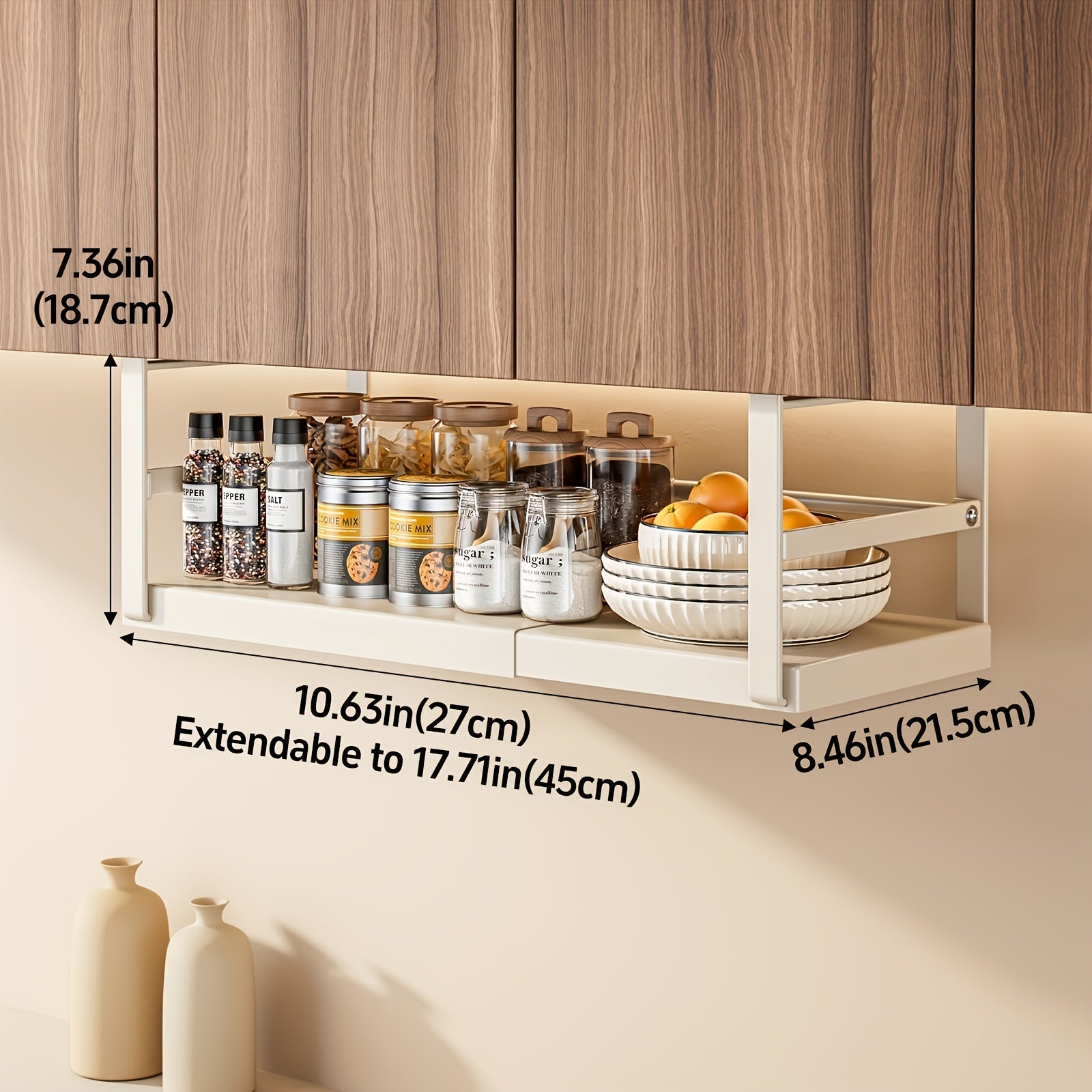 AdjustaShelf Under-Cabinet Organizer – Expandable Metal Storage Rack