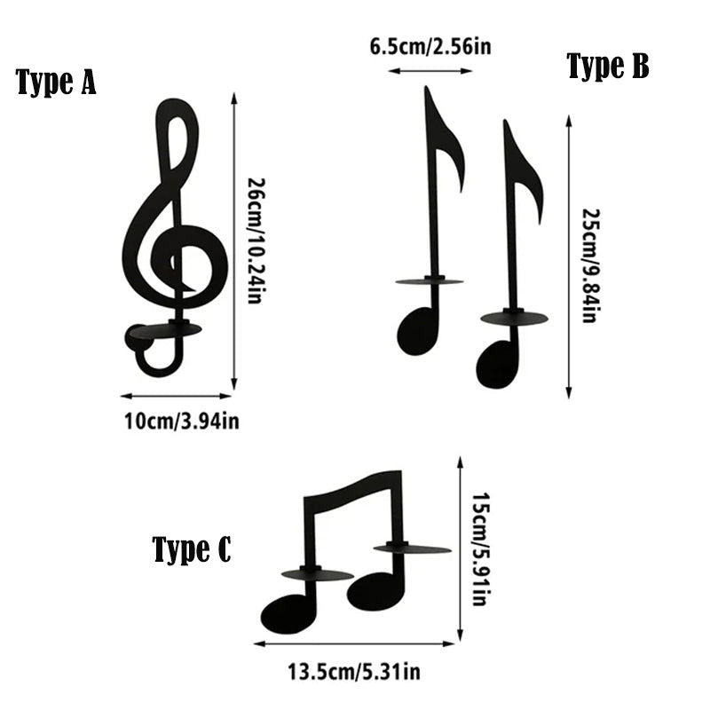 MelodicGlow – Musical Note Wall-Mounted Candle Holder