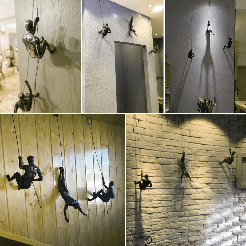 Elevate Climbing Man Wall Decor Set – Modern 3D Art for Unique Interiors
