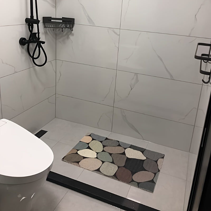PebbleLux - Elegant Non-Slip Pebble Bath Mat