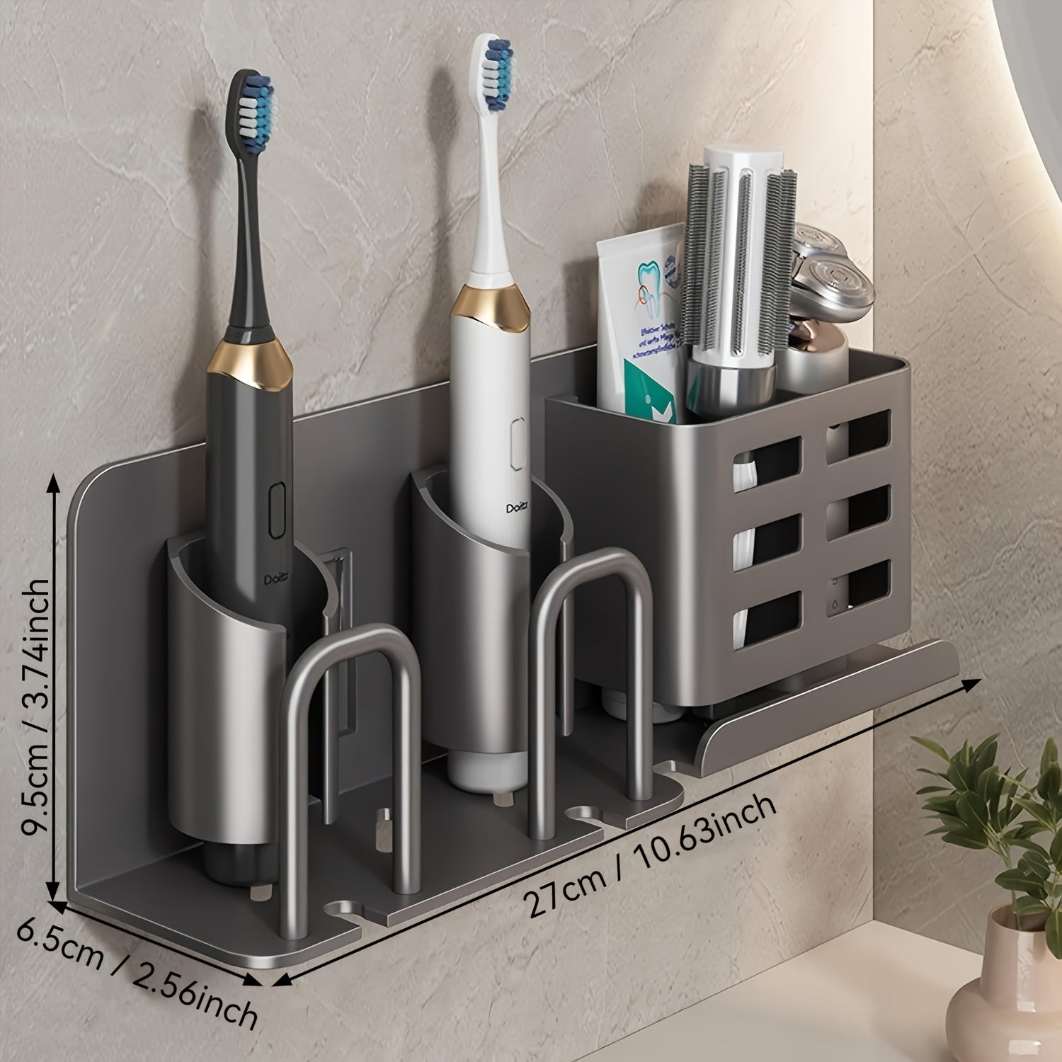CleanHold Wall-Mounted Electric Toothbrush Organizer