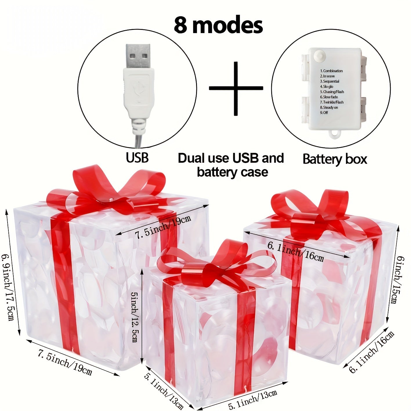 LumiGlow Christmas Lighted Gift Box Set