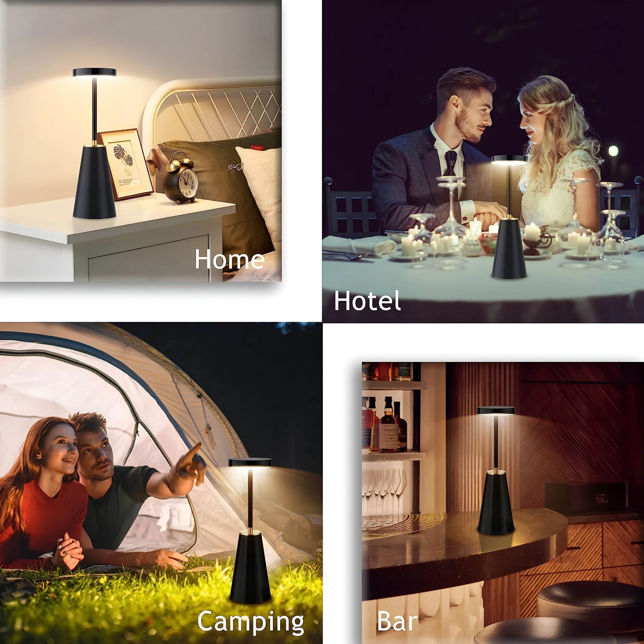 LumeAura - Modern Minimalist LED Desk Lamp with Gold Accent