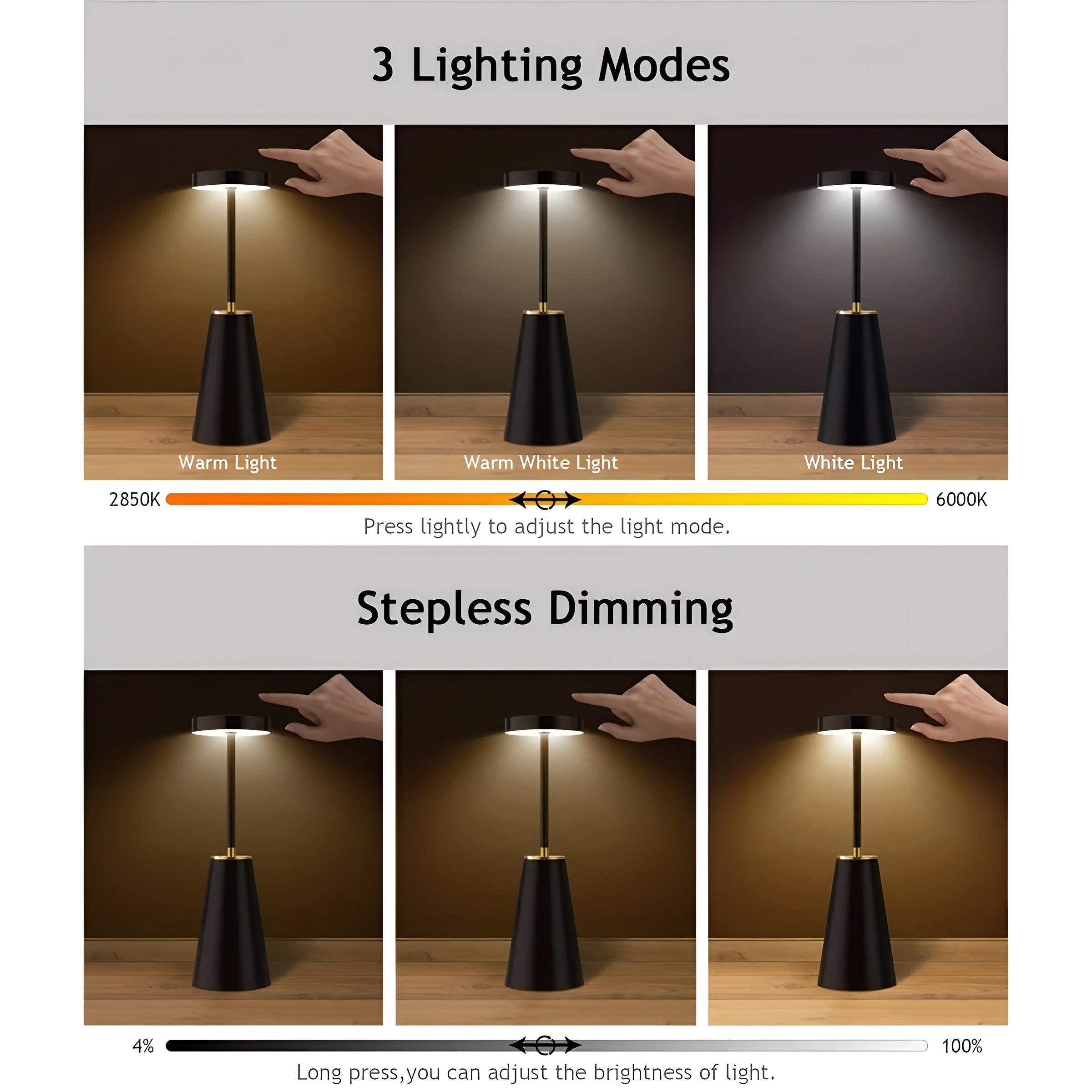 LumeAura - Modern Minimalist LED Desk Lamp with Gold Accent