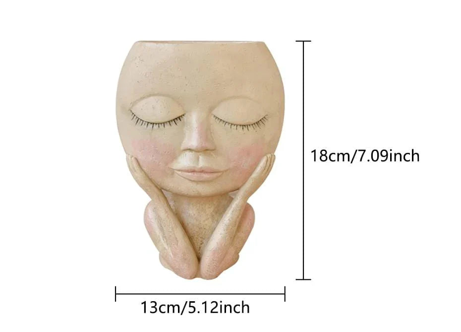 BloomCharm Artistic Face Planter – Stylish Decorative Flower Pot