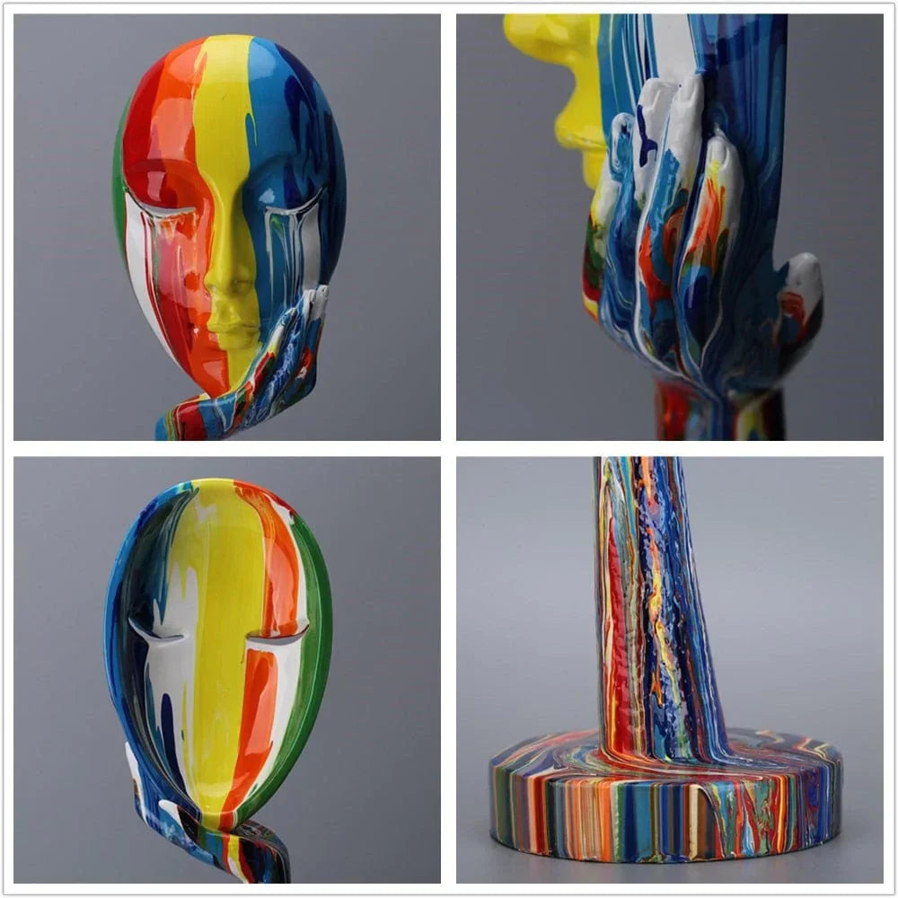 Modern Colorful Female Face Wall Art – Unique Home Decor