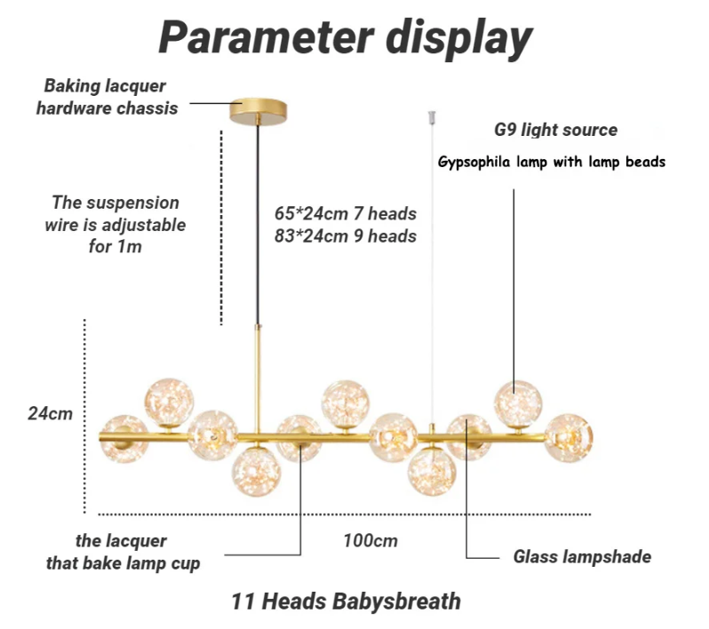 LumiSphere Modern Linear Chandelier | Elegant Glass Orb Pendant Lighting