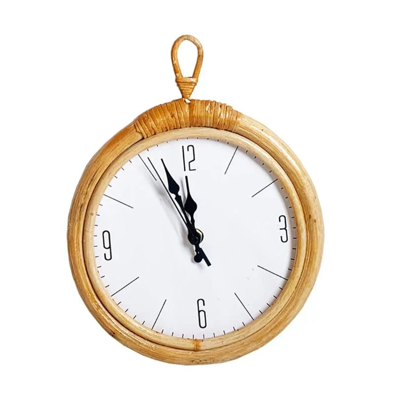 BohoBloom - Rattan Bohemian Circular and Floral Wall Clock