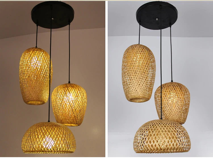 NaturalElegance -  Warm Woven Rattan Pendant Light