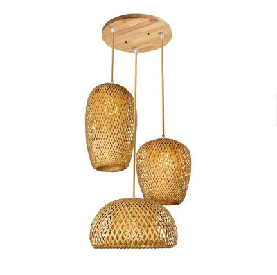 NaturalElegance -  Warm Woven Rattan Pendant Light