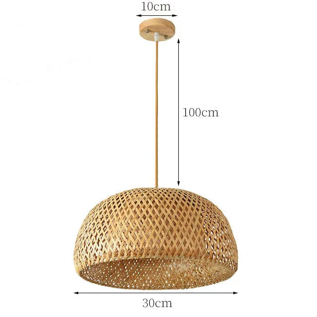 NaturalElegance -  Warm Woven Rattan Pendant Light