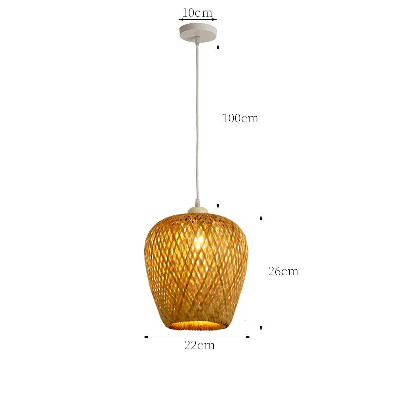 NaturalElegance -  Warm Woven Rattan Pendant Light