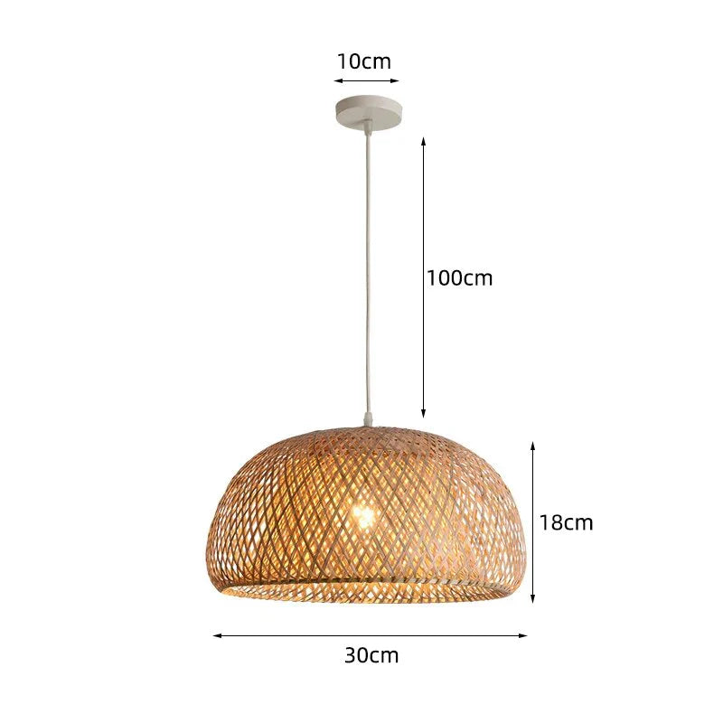 NaturalElegance -  Warm Woven Rattan Pendant Light