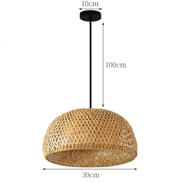 NaturalElegance -  Warm Woven Rattan Pendant Light