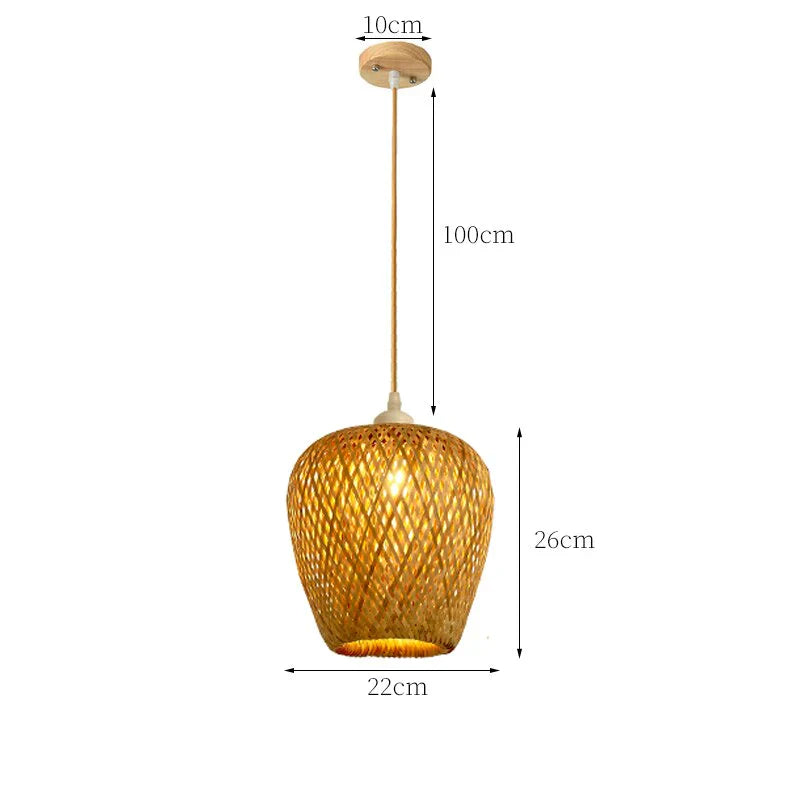 NaturalElegance -  Warm Woven Rattan Pendant Light