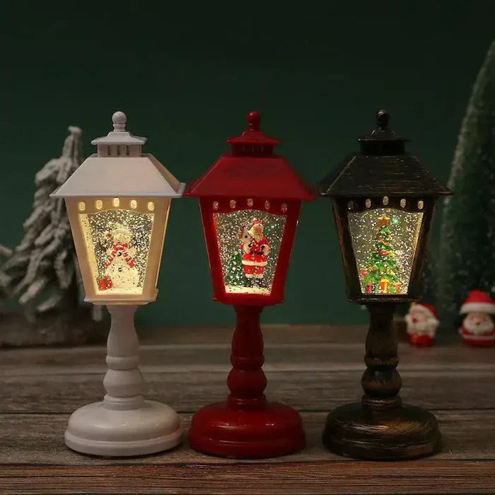 Glittering Christmas Snow Lantern with Light