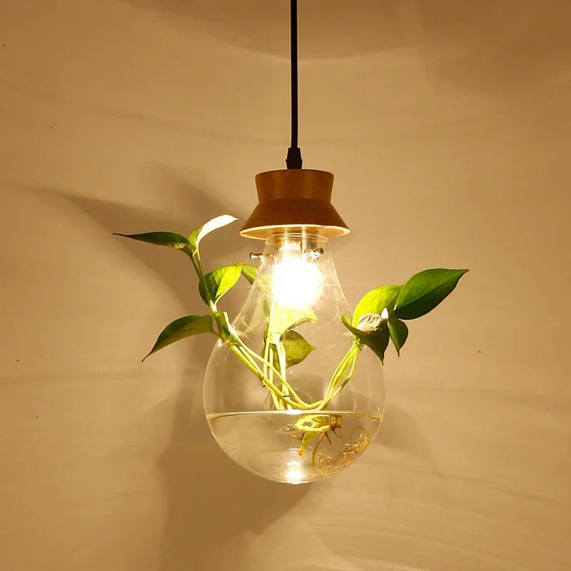 BotanicaGlow – Hanging Glass Planter Pendant Lights