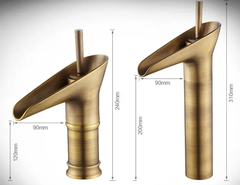 AquaFalls Vintage Waterfall Bathroom Faucet