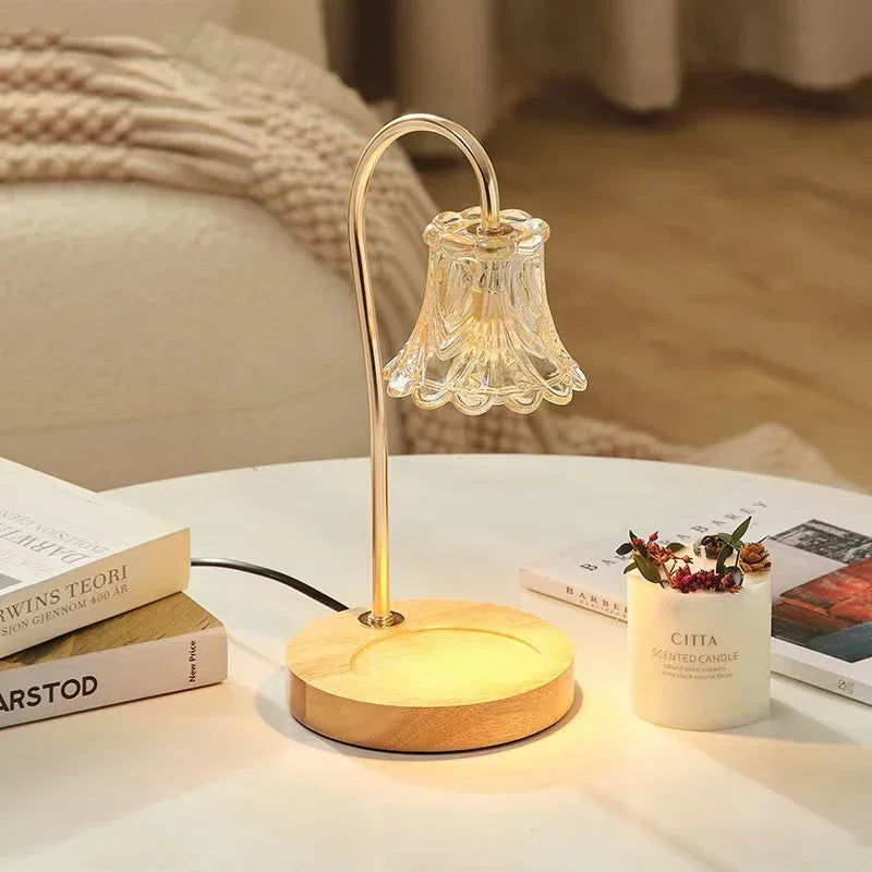 BloomGlow - Floral Glass Lampshade Table Lamp