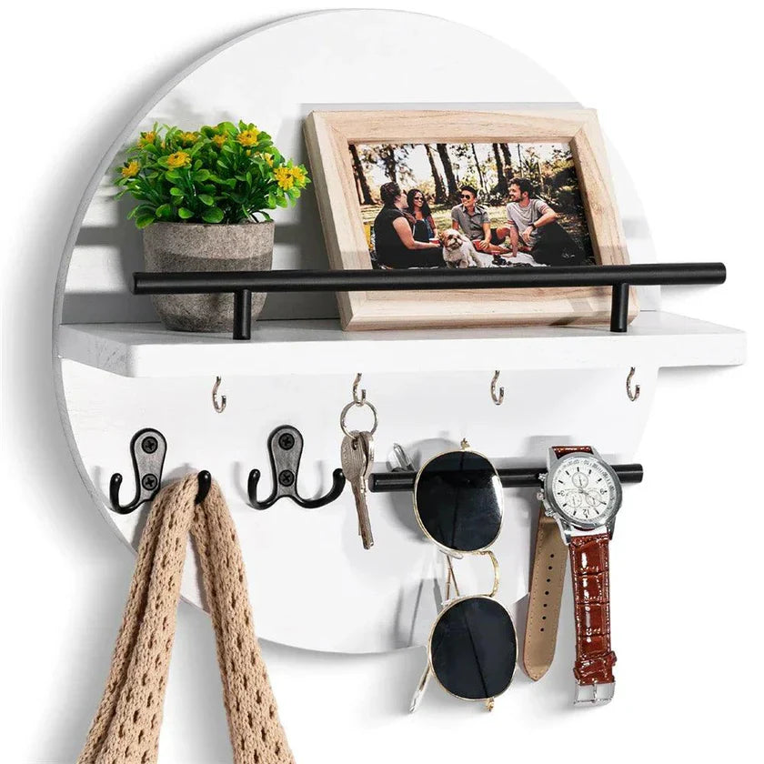 StylishOrganizer - Key Holder and Shelf for Smart Entryway Storage