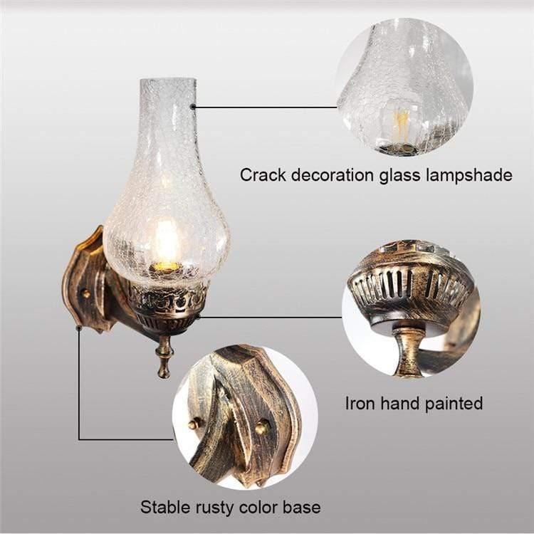 VintageGlow – Wall-Mounted Oil Lamp-Inspired Light