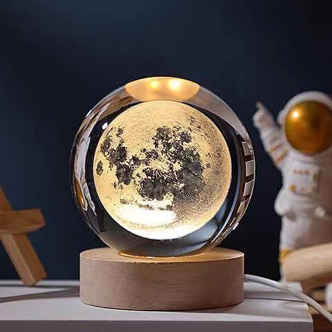 Luminous 3D Crystal Sphere Night Lamp – Enchanting LED Mood Light