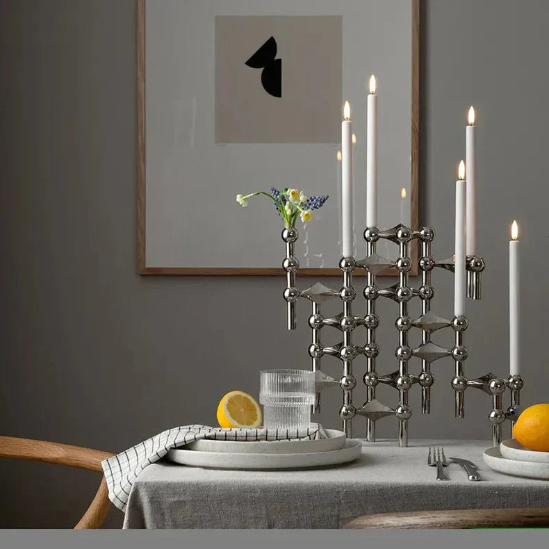 LumiCore Sculptural Candle Holder – Modern Geometric Candle Stand for Elegant Interiors