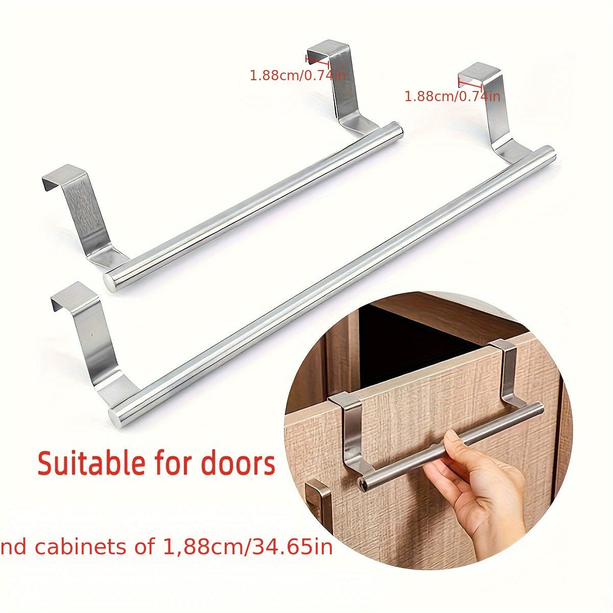 Raxel Over-the-Door Towel Holder – Space-Saving Stainless Steel Rack