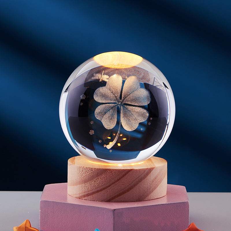 Luminous 3D Crystal Sphere Night Lamp – Enchanting LED Mood Light